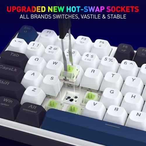 Image of Redragon K744 PRO 99 Keys Wireless Gasket RGB Gaming Keyboard, 3-Mode Mechanical Keyboard w /Hot-Swap Socket, Round PBT Keycaps & 5-Layer Noise Dampening, Custom Linear Switch
