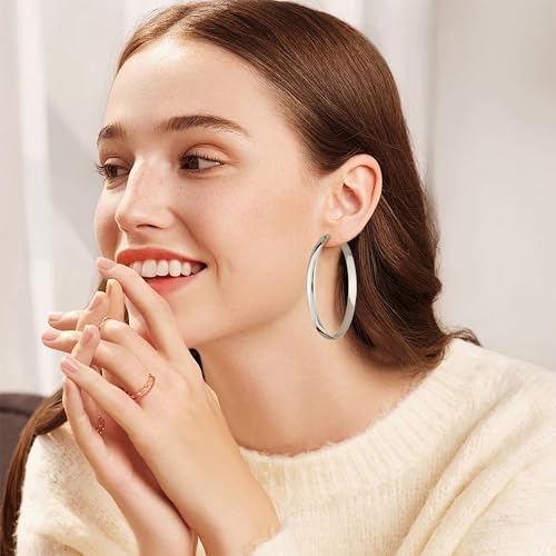 Image of Gacimy Gold Hoop Earrings for Women with 925 Sterling Silver Post