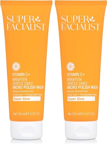 Image of Super Facialist - Vitamin C + Brighten Gentle Daily Micro Polish Wash, Face Wash for Removing Dead Cells & Daily Impurities with Biodegradable Micro Beads, Vegan Friendly, 125ml (Pack of 2)