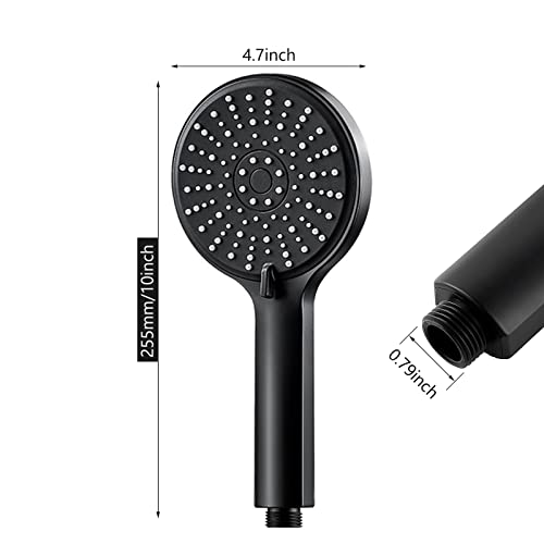 Qyqrqf Handheld Shower Head, High Pressure Showerhead With 5 Spray Mode 4.7 Inch Sturdy Shower Head For Bathroom No Hassle Tool Needed - Easy Installation (Black) #TOP4