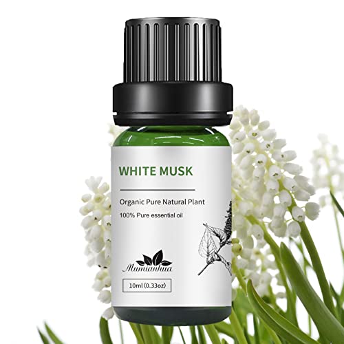 Mumianhua Pure White Musk Essential Oil - Therapeutic Grade Undiluted for Aromatherapy Perfume Making & Skin Care Vegan Musk Fragrance Oil 10ml