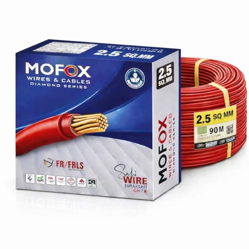 Image of MOFOX Diamond Series FR /FRLS Electrical Wire, Multi-Strand Copper Conductor 90 Meter (RED, 2.50 SQ MM)