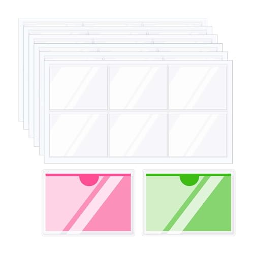 Pochettes autocollantes plastifiées transparentes pour fiches de notes et cartes de visite - 60 pcs