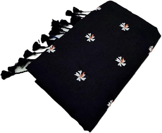 Rnn Saree Women's Floral Embroidered Handloom Pure Cotton Saree
