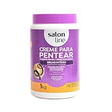 SalonLine Intensive Shine+Frizz Reduction Combing Cream 1kg 35.2oz to define all types of curls and hair textures coconut oil, mango oil, collagen