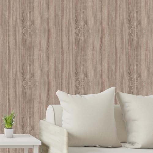 Papel de Parede Adesivo Textura Madeira Marrom Autocolante Indust...