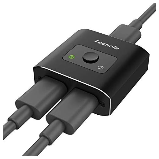 HDMI Switch 4K HDMI Splitter-Techole Aluminum Bi-Directional HDMI Switcher 2 Input 1 Output, HDMI Switch Splitter 2 x 1/1 x 2. No External Power Required, Support 4K 3D HD 1080P for Xbox PS4 Roku HDTV