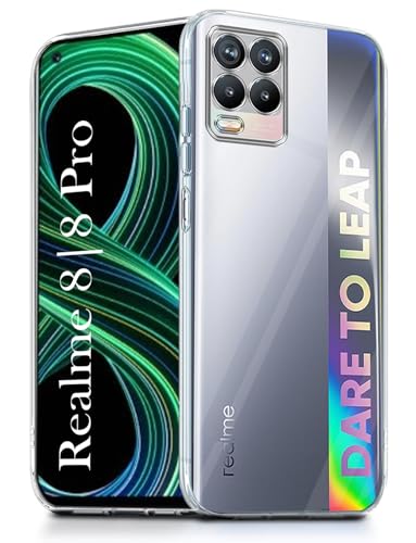Image of Jkobi Back Cover for Realme 8 | Realme 8 Pro (Silicone Clear Shockproof Case with Camera Protection | Soft and Flexible | Transparent)