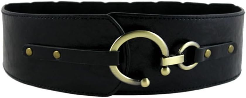 JSEIAJB Black Wide Belt Stretchy Waistband With Dress Tunic