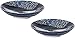 Plato de sopa japonés de cerámica Mino-yaki, para sopa, ensalada, pasta, 22 cm, patrones de ballena azul, juego de 2 platos, fabricado en Japón, 797692
