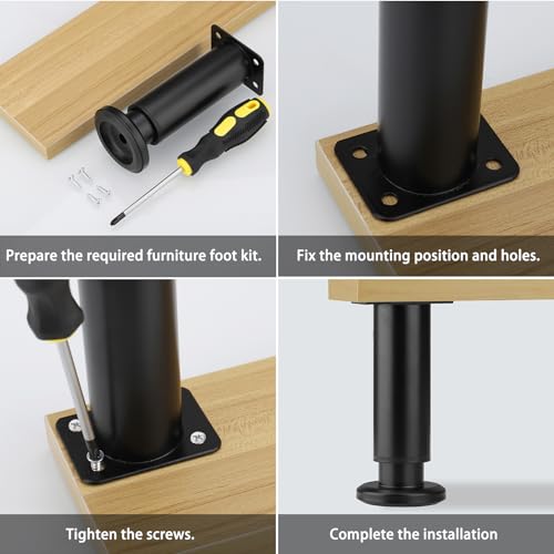 Zocipro 4 regulowane metalowe nóżki do łóżka/stopki nóżka 18-30 cm