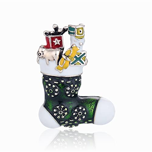 Broche de noël en émail badge chaussettes de père noël pour costume