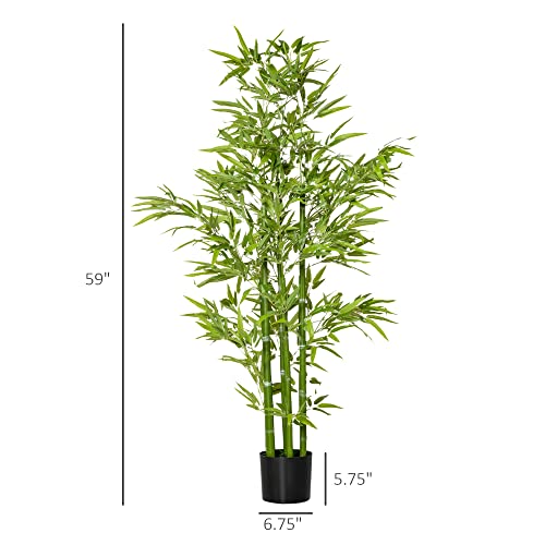 Homcom 5Ft Artificial Bamboo Tree, Faux Decorative Plant In Nursery Pot For Indoor Or Outdoor Décor #TOP2