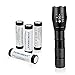 Price comparison product image LED Torch LED Flashlight Set Included 4x18650 Rechargeable Battery 3.7V Flat top BatteryPocket-Sized Torch5 Light Modes for Camping, Cycling, Running, Dog Walking and More Outdoor
