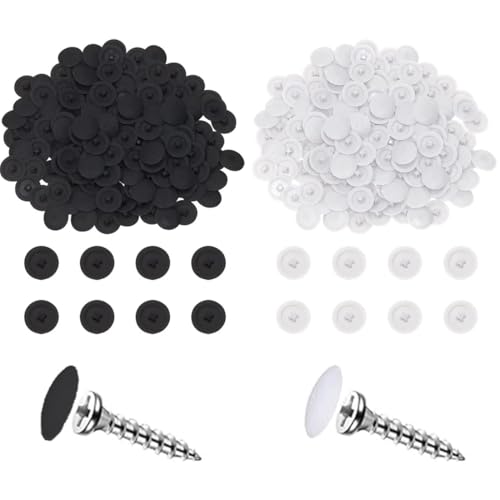 ZORTVUL 200 Pezzi Coprivite Tappi Di Bianche Rotondi A Forma Di Croce In Plastica, Tappi A Scatto Per Viti,Ideali Per Il Montaggio A Parete E Come Decorazione Per Cucina
