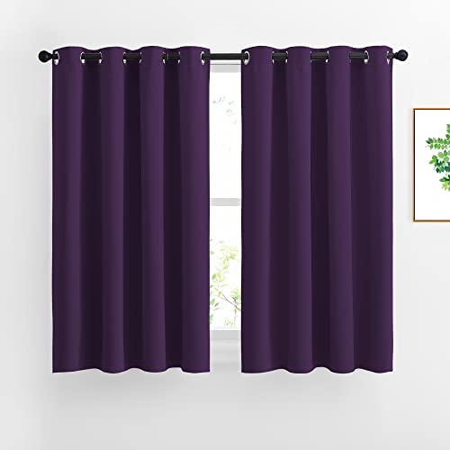 NICETOWN Blackout Curtains Drapery Panels - Window Treatment Royal Purple Blackout Drapes for Bedroom/Living Room Window, 52 inches Wide X 45 inches L