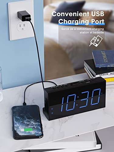 Digital Alarm Clocks For Bedrooms, Dual Alarm Clock With Battery Backup, Usb Charger, Adjustable Dimmer & Volume, 12/24H & Snooze, Easy To Use, Simple Bedside Digital Clocks For Seniors, Teens, Kids #TOP3