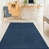 Teppich Wohnzimmer Einfarbig Weich Kurzflor, Versch. Größen Farben, Farbe:Baby.Blau, Size:140x200 cm