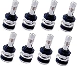 Ketofa TR-416 Metal Valve Stems, Tire Valve Stems Outer Mount Fits .453' & .625' Rim Holes Long 1 1/2', Silver (8 Pcs)
