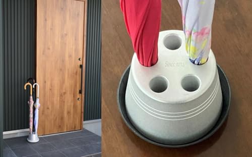 [受皿:テラコッタ] コンパクト 傘立て (名入れ・飾り文字) 傘 カサ 傘立 アルミ製 かさたて かさ立て 傘たて 名入れ ロゴ 受け皿 シンプル 倒れにくい カフェ サロン 安定感 業務用 家庭用 静岡 菊川市