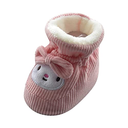 Patucos Bebe Invierno Cálido Botas Recien Nacido con Forro Polar Zapatillas Suave Niña Niño Zapatos Bebe Ajustables Lindos Dibujos Animados Botines Gruesas Coral Calentar Zapatos Casa para Bebé