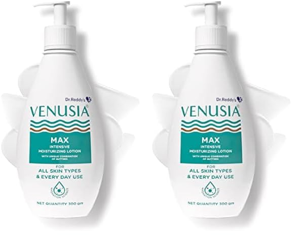 VENUSIA Max Moisturiser Lotion For Everyday Use for Dry Skin, Contains Shea Butter, Mango Butter, Aloe Butter & Cocoa Butter. Paraben Free & Non irritant formula, Dermat Recommended,300 g (Pack of 2)-image-33