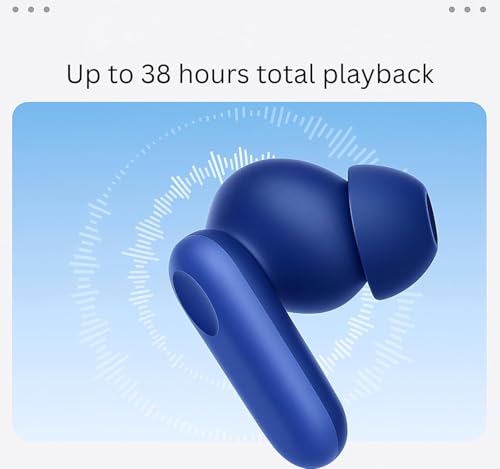 Image of Original Wireless Bluetooth Buds 2R Earbuds for Oneplus with Large 12.4mm Audio Drivers, Long-Lasting 38 Hours Playback, Quad Microphone Setup for Clear Voice Calls (Blue)