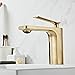 Modern Single Handle Bathroom Basin Vanity Sink Faucet - Brushed Nickel Gold Finish Lavatory