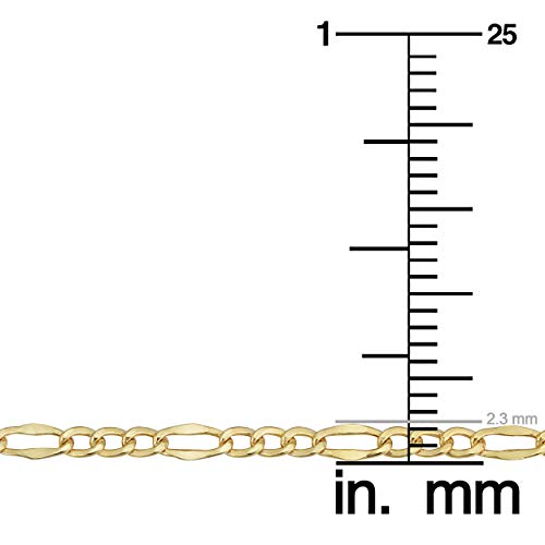 Kooljewelry 10k Yellow Gold Figaro Link Bracelet (2.3 mm, 7.25 inch)4