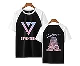Xkpopfans Kpop Seventeen Album Concert T-Shirt Woozi Vernon Jeonghan Jun Unisex Tee Shirt Black M
