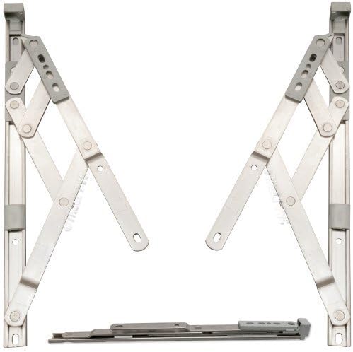 Pair of 17mm x 16 inch Side Hung Window Stays / Friction Hinges - Designed to stay open in any position due to friction, for uPVC or Aluminium profiled windows (412mm). by Truly PVC Supplies