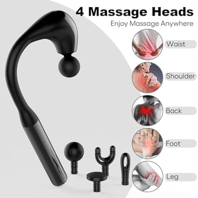 Dhulki Rechargible collision Massage Gun | Deep Tissue Handheld Massage with Extension Handle | Effective pain relief for neck, back, shoulder, legs | 1 pack of 1 Dhulki Rechargible collision Massage Gun | Deep Tissue Handheld Massage with Extension Handle | Effective pain relief for neck, back, shoulder, legs | 1 pack of 1