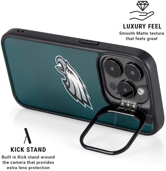 Skinit Kickstand Phone Case Compatible with iPhone 14 Pro Max - Officially Licensed NFL Philadelphia Eagles Team Jersey Design