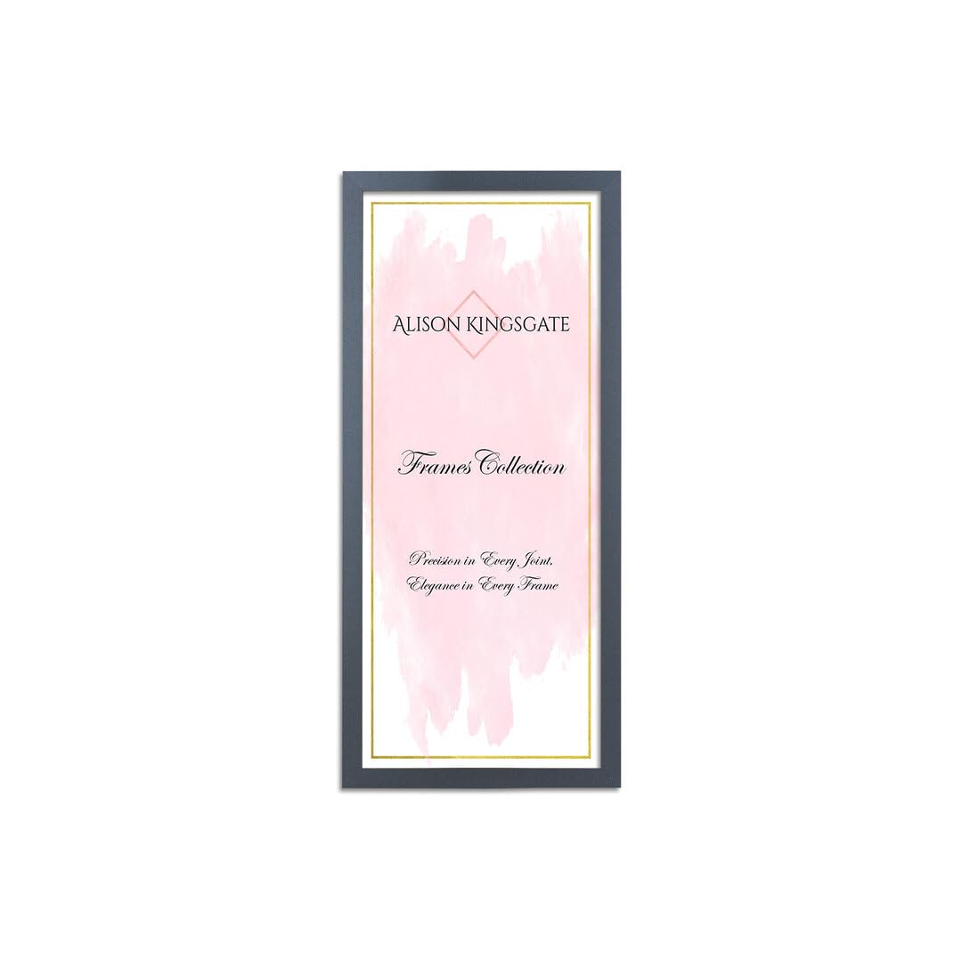 Alison Kingsgate Sleek 24X12 Picture Frame - Engineered Wood with Shatterproof Perspex Front -Perfect for Photos, Posters, Certificates -Suitable for Wall Mount or Tabletop Display - Dark Grey — image 1