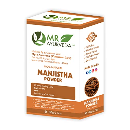 MR Ayurveda 100% Organic Manjistha Powder | Manjistha Powder for Skin | Manjistha Powder for Face | Manjistha Powder for Hair | No Added Chemicals - Set of 2 (200 Grams)