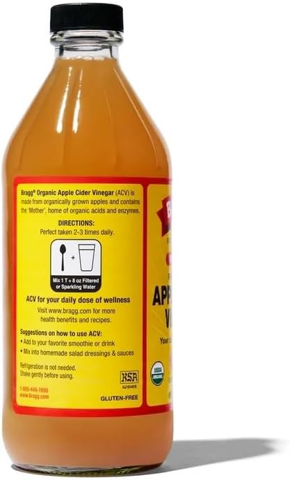 Bragg Organic Raw Apple Cider Vinegar, 16 Ounce (1 pack)