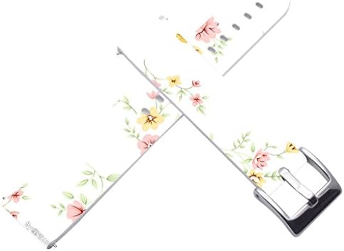 18mm Watch Bands Straps Leather Quick Release Compatible with Withings Activité/Activitie Pop/Steel/Steel HR for LG Watch Style for Asus ZenWatch 2 for Huawei Watch Simple Freshing Flower