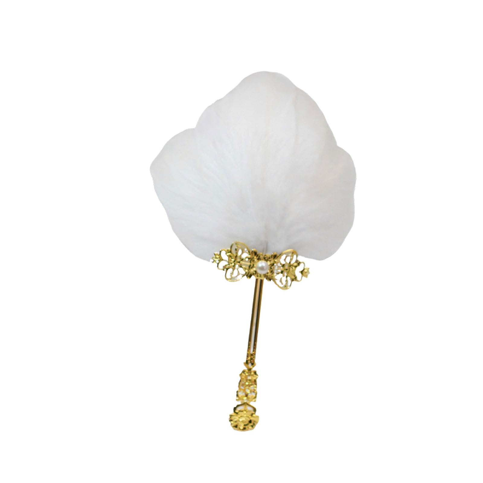 Kangnice Artistic Decorative Feathered Small Hand Fan for Themed Parties Historical Reenactments and Creative Project Photo Props Theater Props Fan