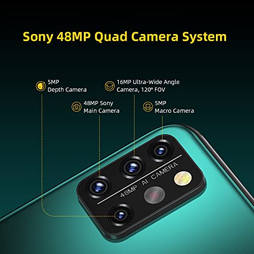 Umidigi A9 Pro Cell Phone (8Gb+128Gb), 6.3" Fhd+ Full Screen Unlocked Smartphone With 4150Mah Battery + 48Mp Ai Quad Camera - Lte Dual 4G Sim Android 11 Phone (8+128G, Forest Green) #TOP2