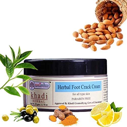 KHADI RISHIKESH Herbal Natural Foot Crack Cream For Cracked Heel Repair Feet Cream,Rough Dry and Cracked Heel & Feet Cream For Heel Repair With Goodness Of Almond,olive oil -Women Men- 50Gm x 2 (100Gm) फुट क्रीमWITH MAKEUP BLENDER FREE-image-8
