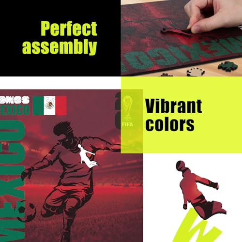 Image of FIFA SOMOS Mexico Puzzle for Adult,200 Pieces Irregular Shape Puzzle, 5MM Thick, Creative Collectible Gift for Fans, Officially Licensed Product, 9.3 * 12 inch