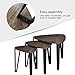 Coffee Table Set of 3 End Side Table Night Stand Table Nesting Corner Table Stacking Telephone Tea Table Brown Modern Leisure Wood Table With Metal Tube For Living Room Waiting Room Balcony and Office
