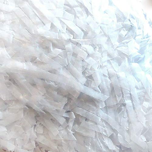 Shredded Tissue Paper 22 Colours Christmas Hamper Gift Packing (10, WHITE)