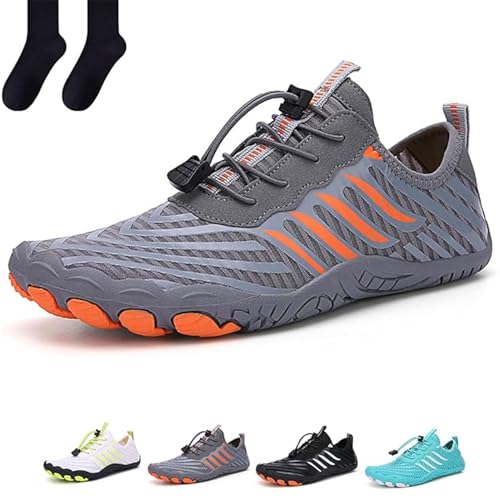 Grounded Footwear, Grounded Footwear Barefoot Shoes, Grounded Footwear for Men Barefoot, Comfortable Lightweight Non-Slip Barefoot Shoes (Grey,15 Women/13 Men)