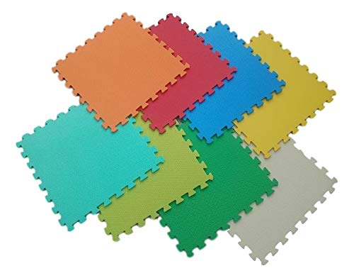 Kit 8 Tatames Tapetes EVA Coloridos 50x50x3cm 30mm