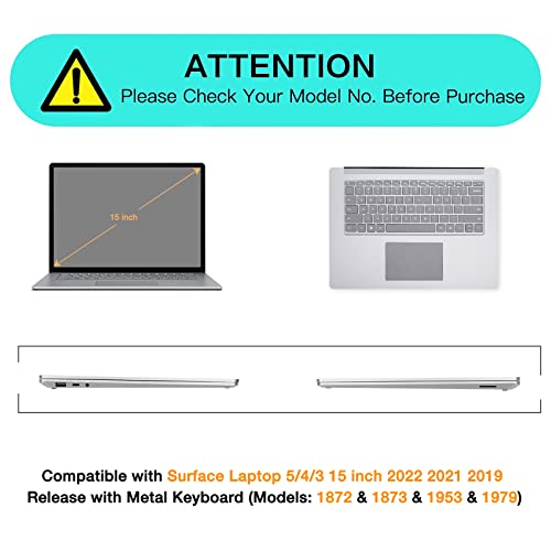 MOSISO Case Compatible with Surface Laptop 5/4/3 15 inch 2022 2021 2019 Release (models: 1872 & 1873 & 1953 & 1979) with Metal Keyboard - Image 2