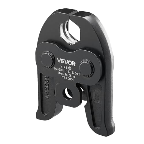 VEVOR V28 Pressbacke, 28 mm Pressbacke für V-förmige Edelstahlrohre, Crimpbacken aus Stahl, kompatibel mit Standard-Presswerkzeugen, Heizungs-, Lüftungs- und Klimasysteme, Gasleitungen