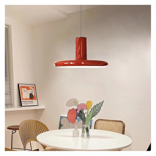 Lustre suspension longue en V pour éclairer une table de restaurant retro