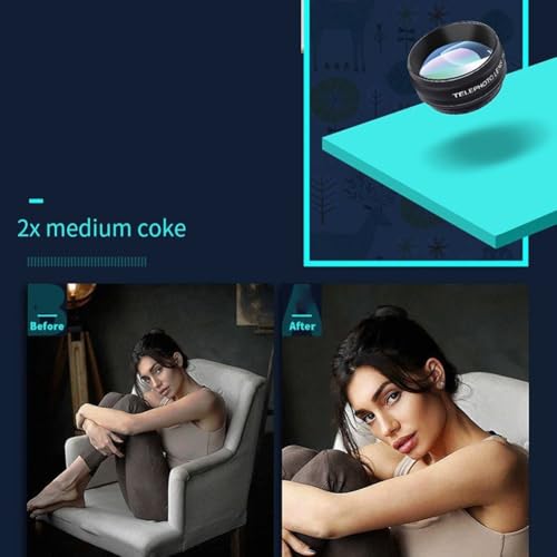 Eawfgtuw 10-in-1 Smartphone Camera Lens Kit with 17mm Usual Clip, Wide Angle Macro Fisheye Telephoto CPL Lens Set for Most Mobile - Image 9