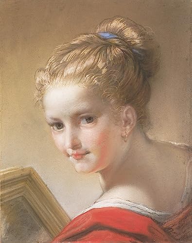 Poster fille en rouge Benedetto Luti 50x70 cm habillage mur vide salon